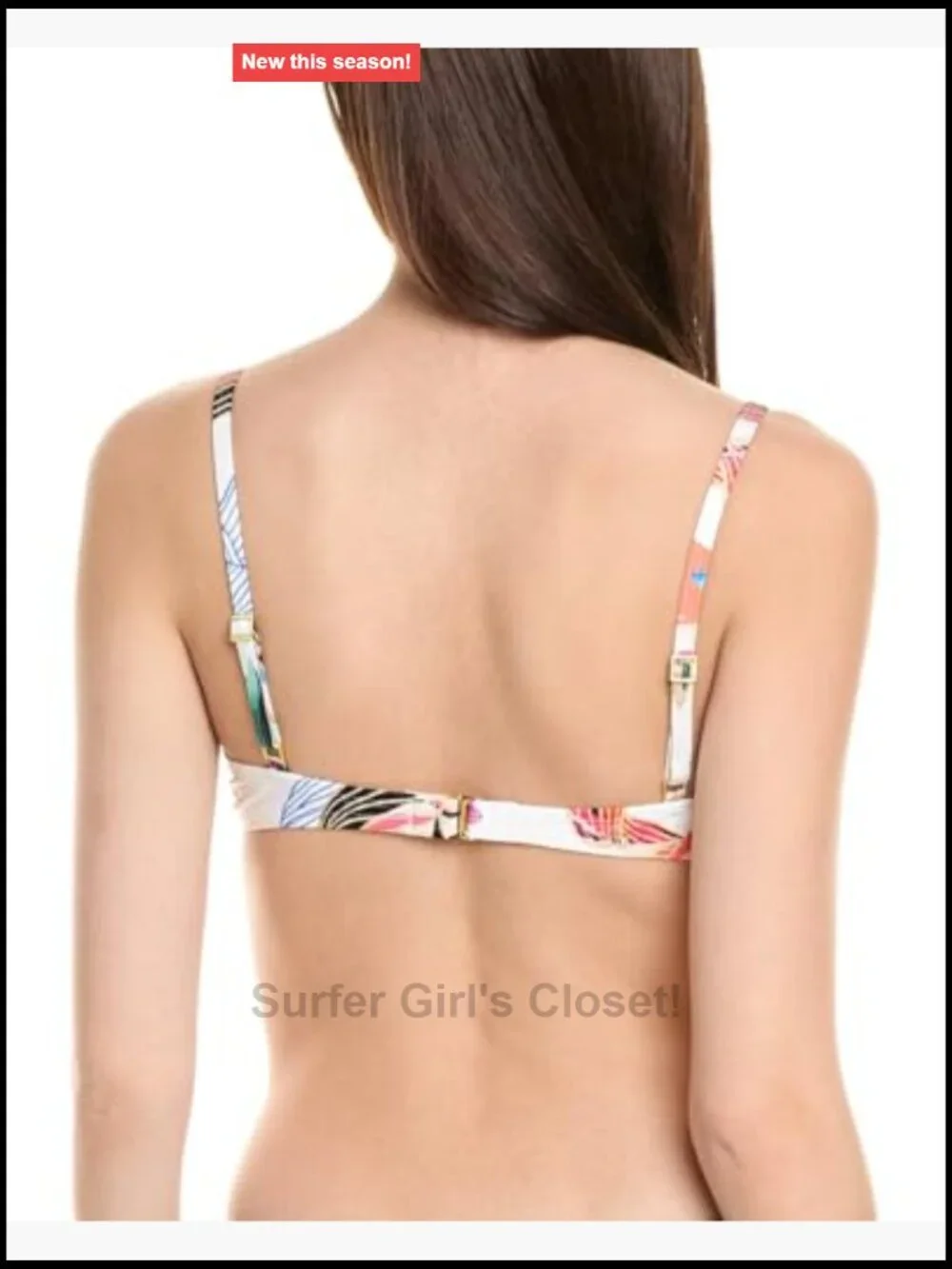 Over the Shoulder Wrap Bikini Swimsuit Top - Nylon/Spandex